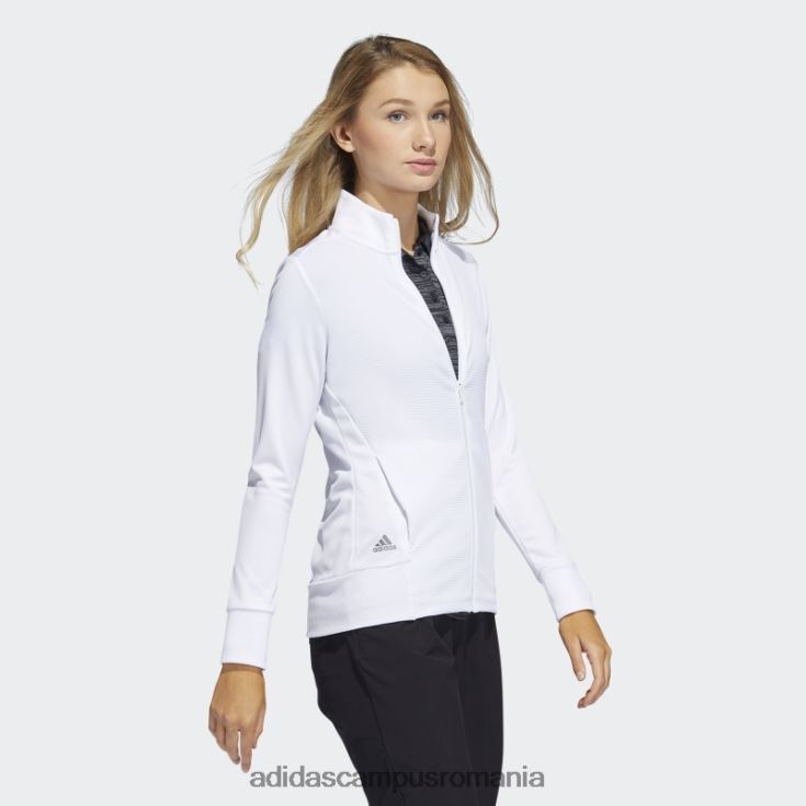adidas campus romania jachetă texturată cu fermoar albă femei alb J266N29158