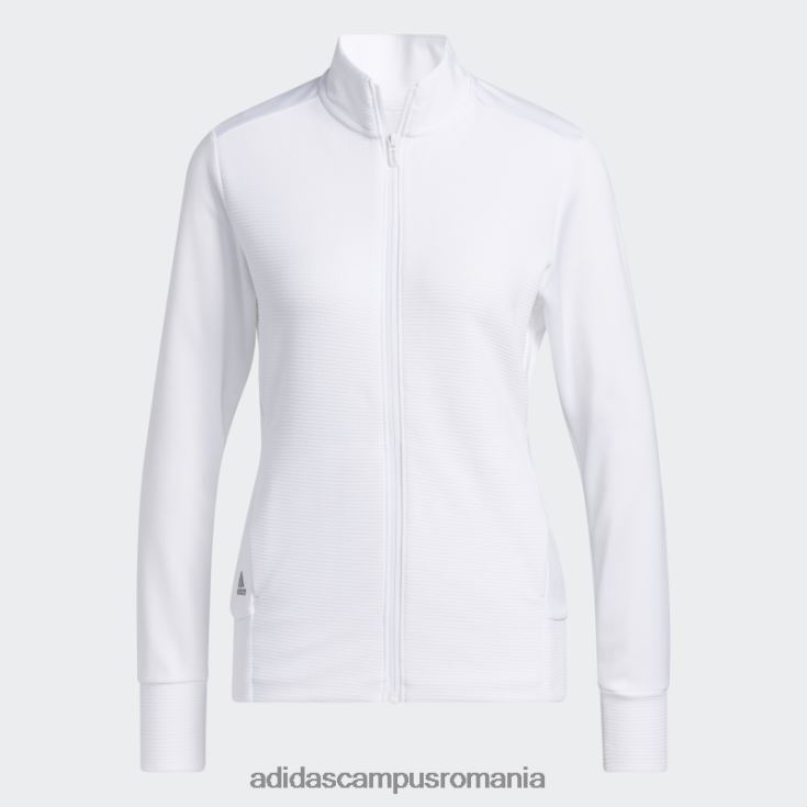 adidas campus romania jachetă texturată cu fermoar albă femei alb J266N29158