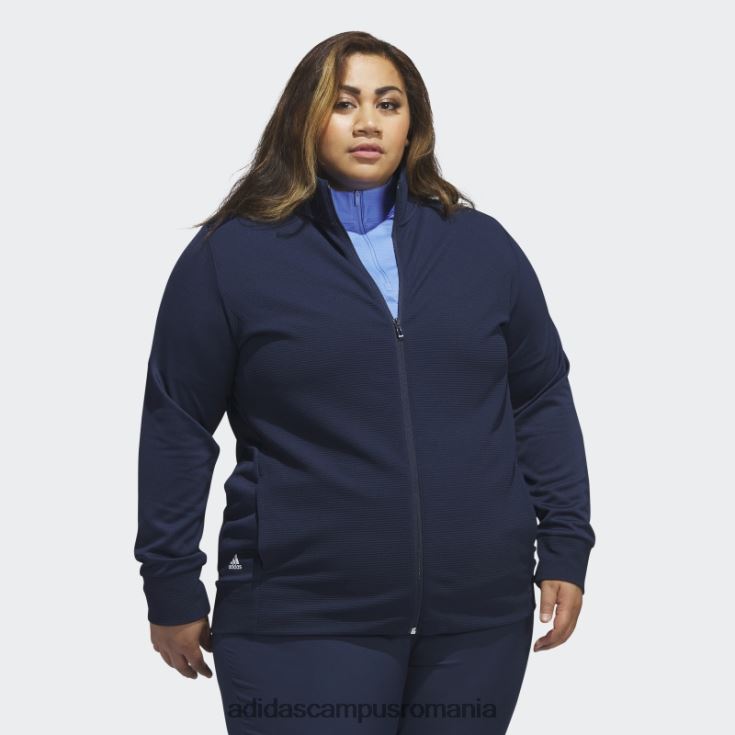 adidas campus romania jachetă texturată cu fermoar (plus mărime) bleumarin femei marina J266N216981
