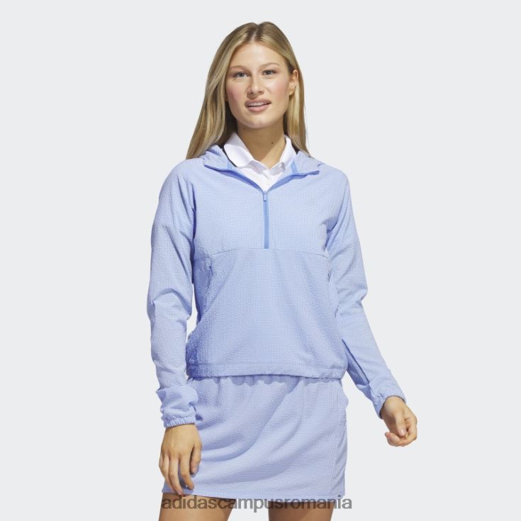 adidas campus romania seersucker 1/4-zip golf hanorac mod albastru femei albastru J266N29752