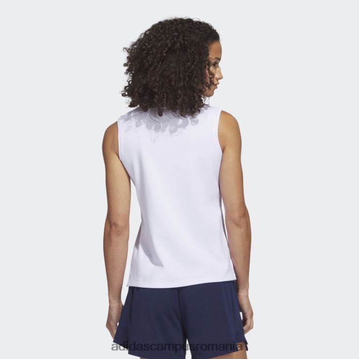 adidas campus romania tricou polo de golf alb fără mâneci din piqué adidas femei alb J266N23687