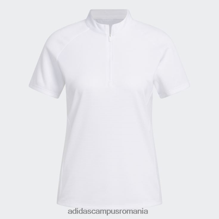 adidas campus romania tricou polo de golf alb texturat femei alb J266N216792