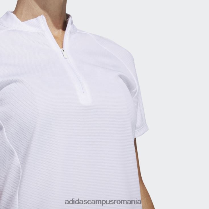 adidas campus romania tricou polo de golf alb texturat femei alb J266N216792