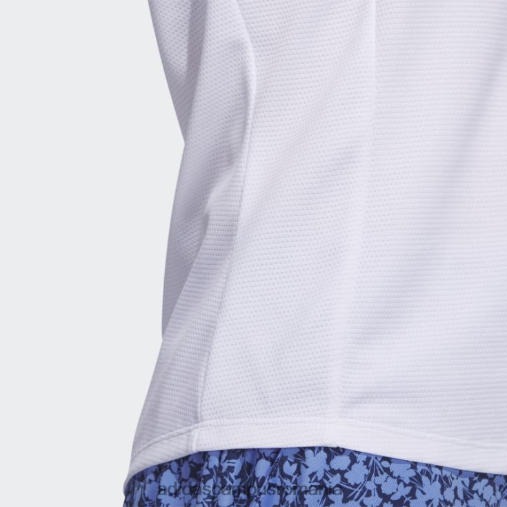 adidas campus romania tricou polo de golf alb texturat femei alb J266N216792