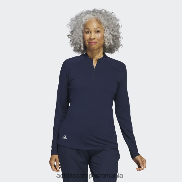 adidas campus romania tricou polo de golf cu mânecă lungă bleumarin cu fermoar sfert adidas femei marina J266N216701