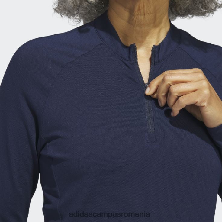 adidas campus romania tricou polo de golf cu mânecă lungă bleumarin cu fermoar sfert adidas femei marina J266N216701