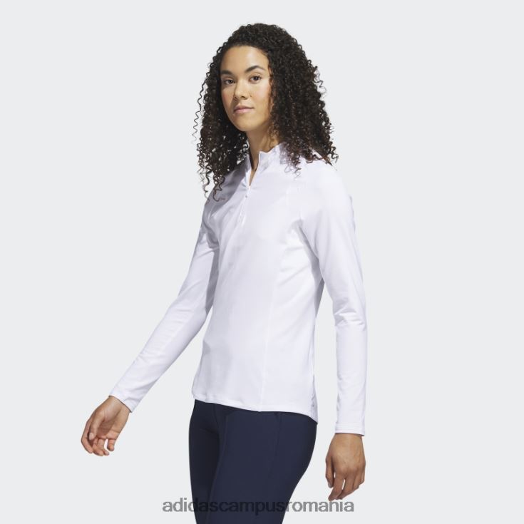 adidas campus romania tricou polo de golf cu mânecă lungă cu fermoar sfert alb adidas femei alb J266N29696