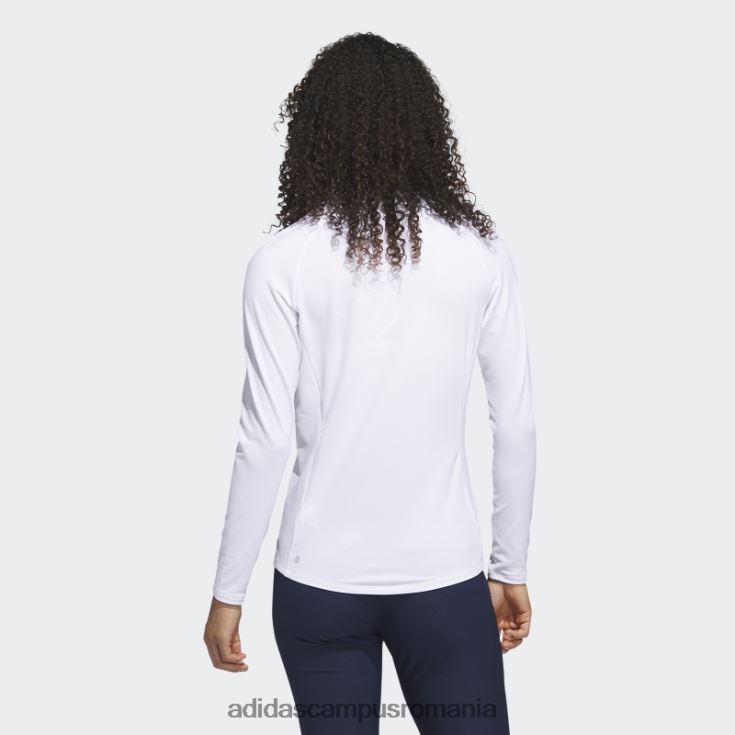 adidas campus romania tricou polo de golf cu mânecă lungă cu fermoar sfert alb adidas femei alb J266N29696