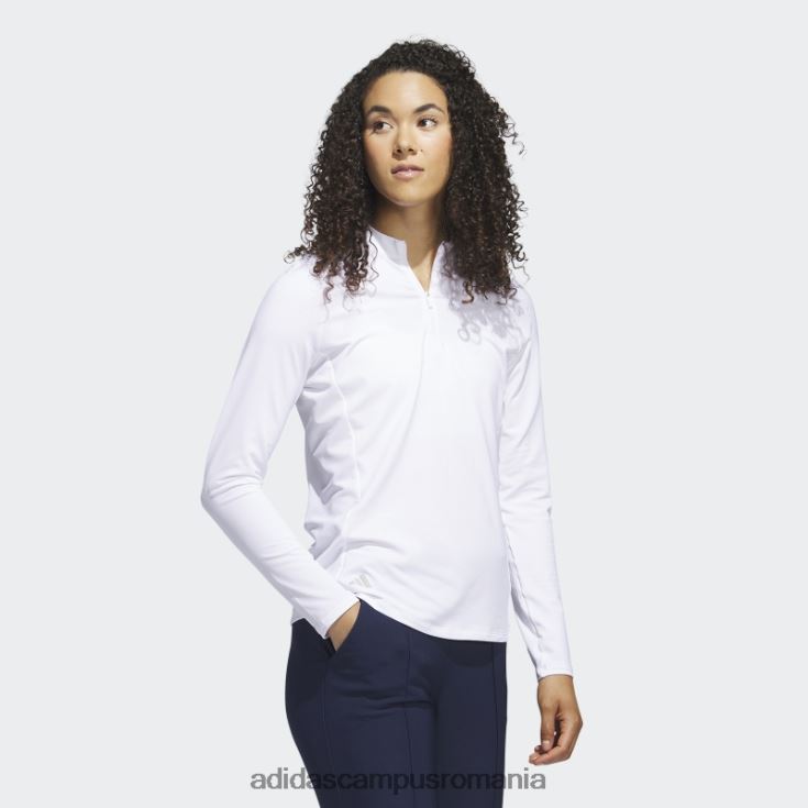 adidas campus romania tricou polo de golf cu mânecă lungă cu fermoar sfert alb adidas femei alb J266N29696