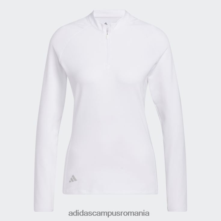 adidas campus romania tricou polo de golf cu mânecă lungă cu fermoar sfert alb adidas femei alb J266N29696