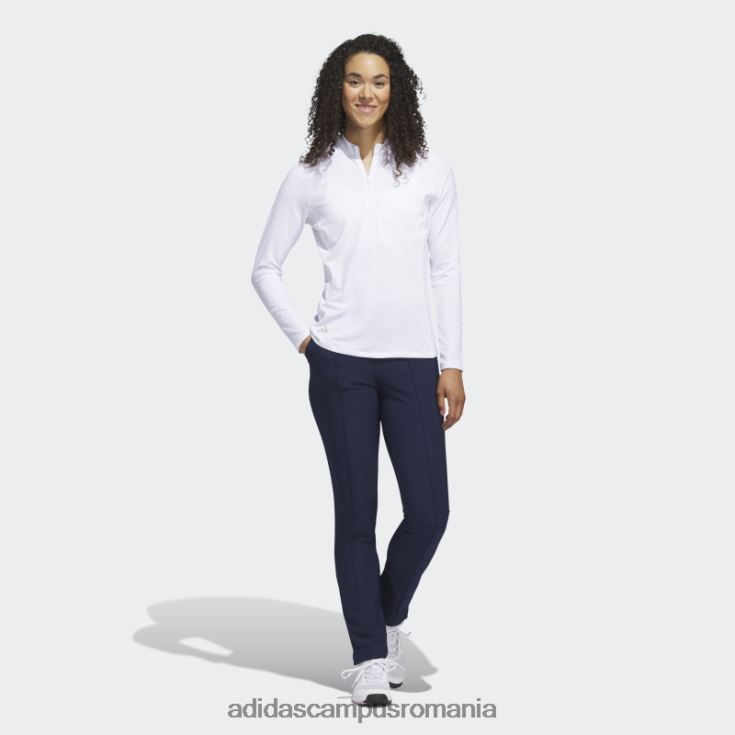 adidas campus romania tricou polo de golf cu mânecă lungă cu fermoar sfert alb adidas femei alb J266N29696