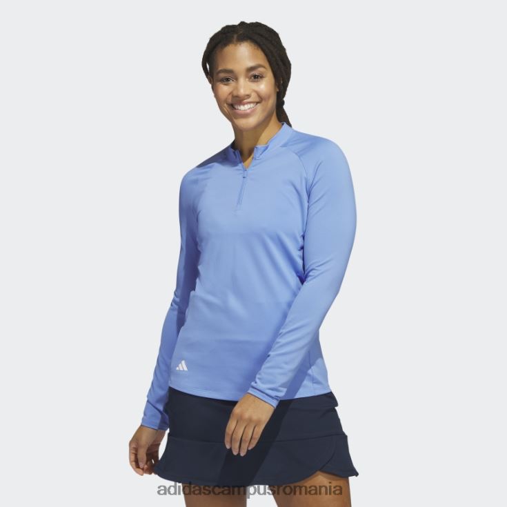 adidas campus romania tricou polo de golf cu mânecă lungă cu fermoar sfert albastru femei albastru J266N29985