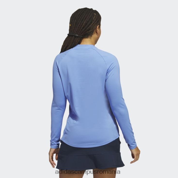 adidas campus romania tricou polo de golf cu mânecă lungă cu fermoar sfert albastru femei albastru J266N29985