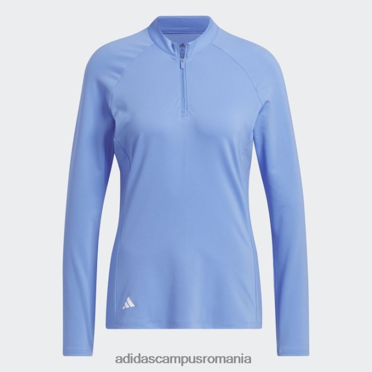 adidas campus romania tricou polo de golf cu mânecă lungă cu fermoar sfert albastru femei albastru J266N29985