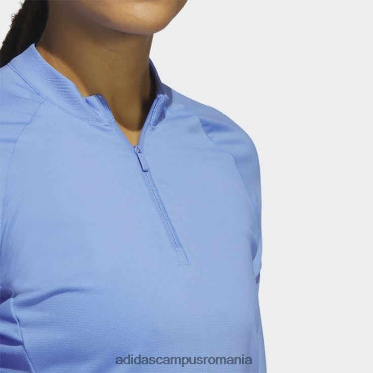 adidas campus romania tricou polo de golf cu mânecă lungă cu fermoar sfert albastru femei albastru J266N29985
