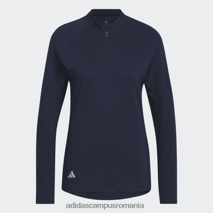 adidas campus romania tricou polo de golf cu mânecă lungă cu fermoar sfert bleumarin femei marina J266N29785