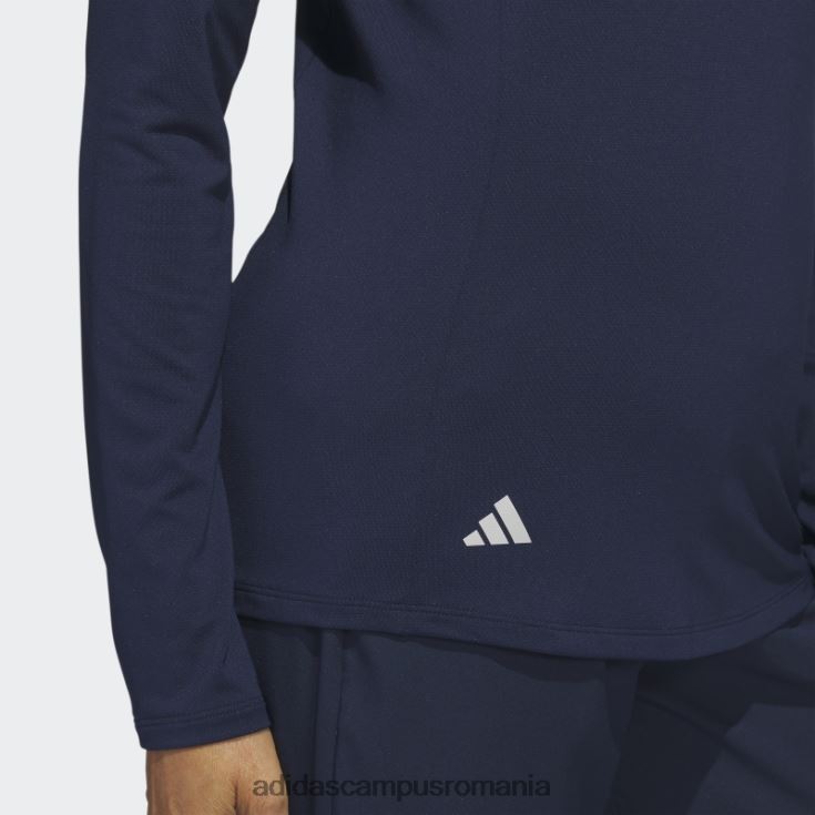 adidas campus romania tricou polo de golf cu mânecă lungă cu fermoar sfert bleumarin femei marina J266N29785