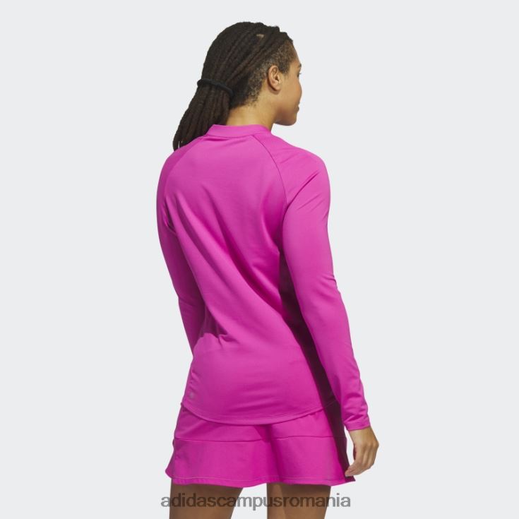 adidas campus romania tricou polo de golf cu mânecă lungă cu fermoar sfert fucsia adidas femei fucsie J266N29951