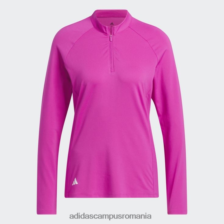 adidas campus romania tricou polo de golf cu mânecă lungă cu fermoar sfert fucsia adidas femei fucsie J266N29951