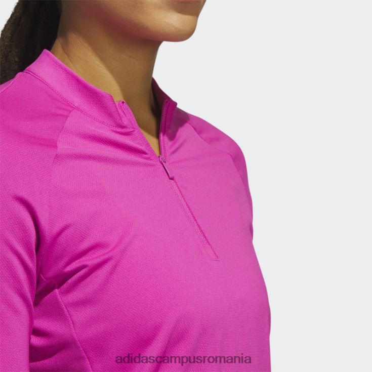 adidas campus romania tricou polo de golf cu mânecă lungă cu fermoar sfert fucsia adidas femei fucsie J266N29951