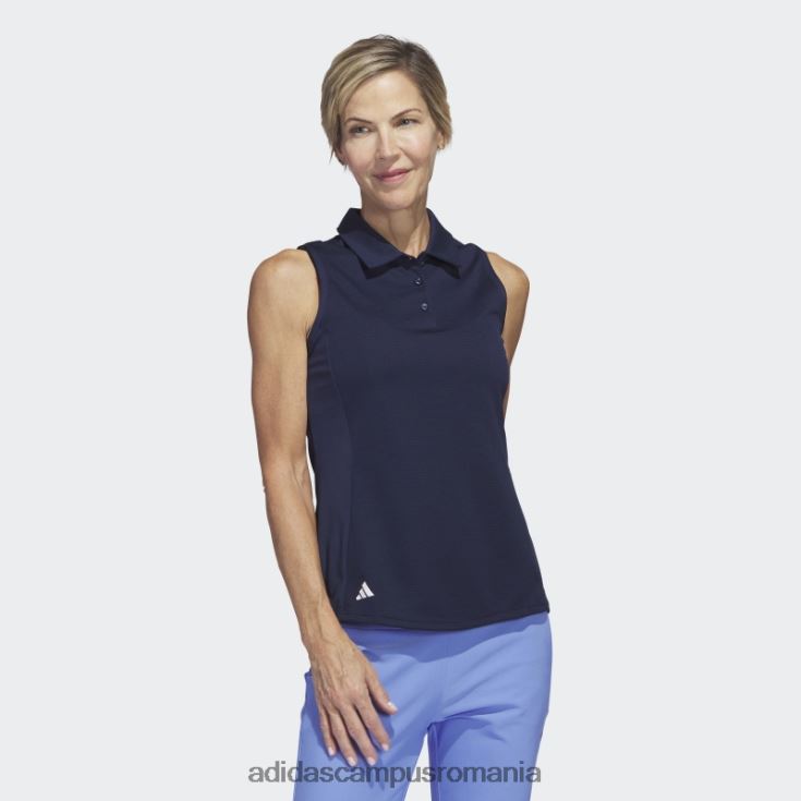 adidas campus romania tricou polo de golf cu textură bleumarin fără mâneci adidas femei marina J266N29777