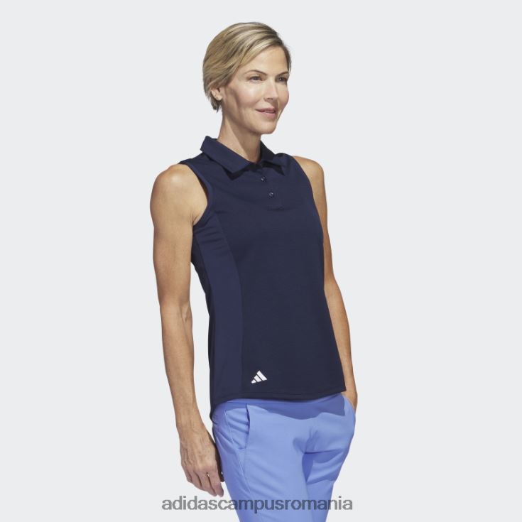 adidas campus romania tricou polo de golf cu textură bleumarin fără mâneci adidas femei marina J266N29777