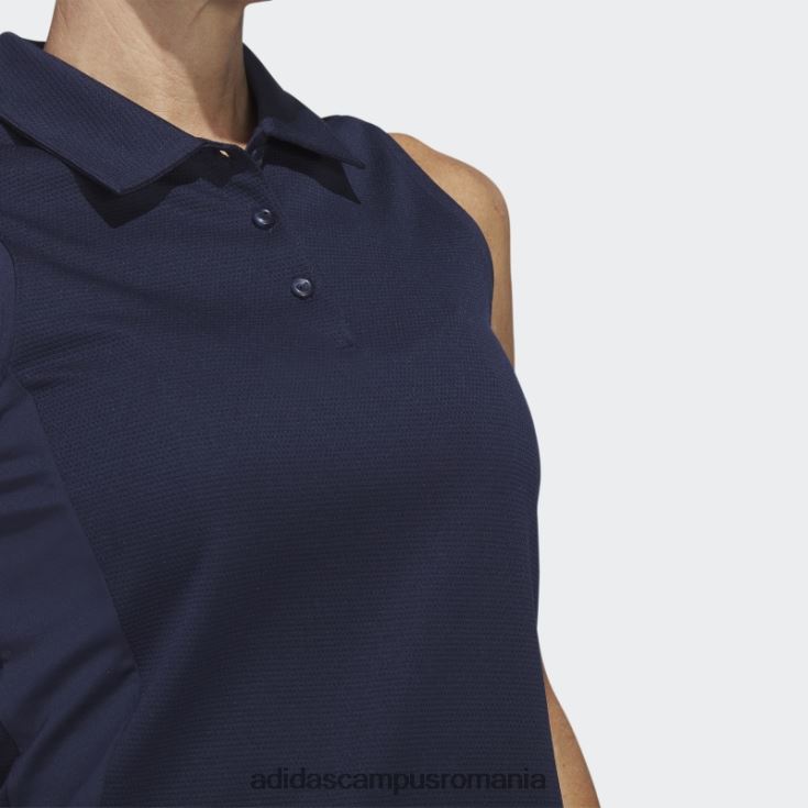 adidas campus romania tricou polo de golf cu textură bleumarin fără mâneci adidas femei marina J266N29777