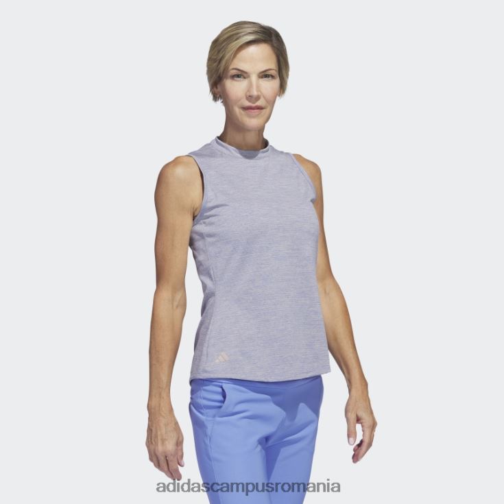 adidas campus romania tricou polo de golf fără mâneci, cu decolteu fals, albastru, esențiale femei albastru J266N29916