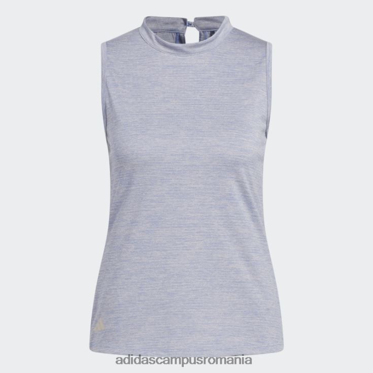adidas campus romania tricou polo de golf fără mâneci, cu decolteu fals, albastru, esențiale femei albastru J266N29916