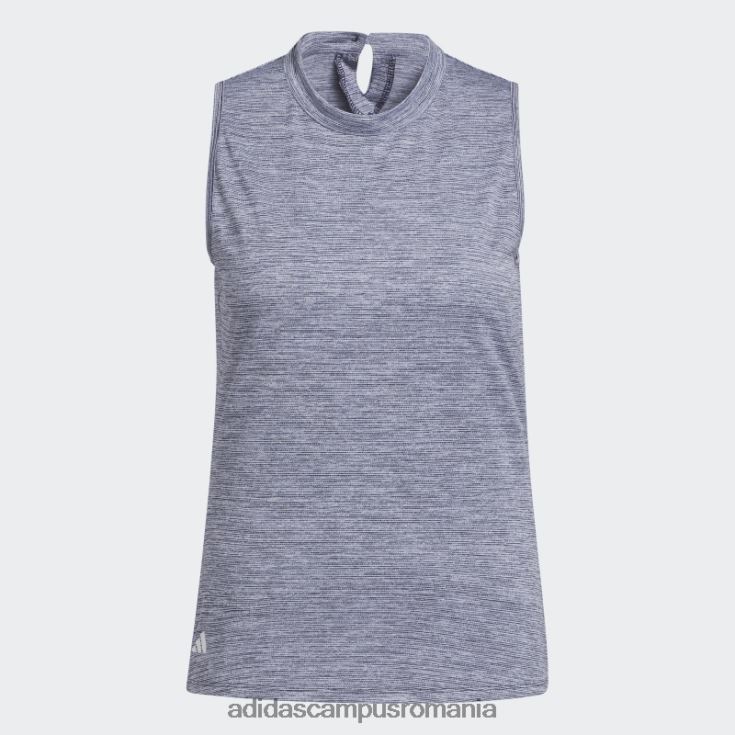 adidas campus romania tricou polo de golf, fără mâneci, cu decolteu mof, bleumarin femei bleumarin/alb J266N29955