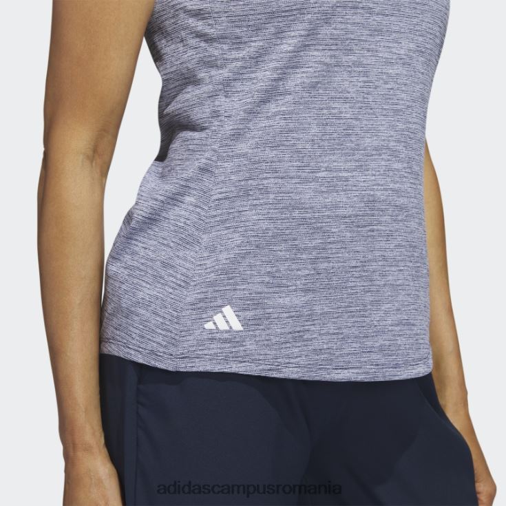 adidas campus romania tricou polo de golf, fără mâneci, cu decolteu mof, bleumarin femei bleumarin/alb J266N29955