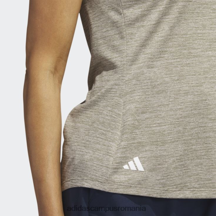 adidas campus romania tricou polo de golf fără mâneci, cu decolteu mof, măsliniu femei măsline J266N210124
