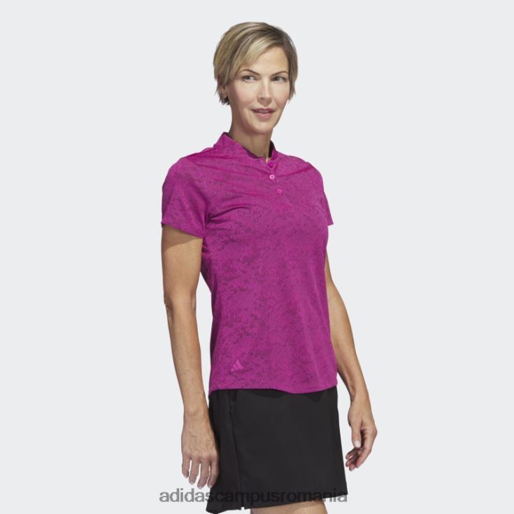 adidas campus romania tricou polo de golf jacquard fucsia femei fucsie J266N216720
