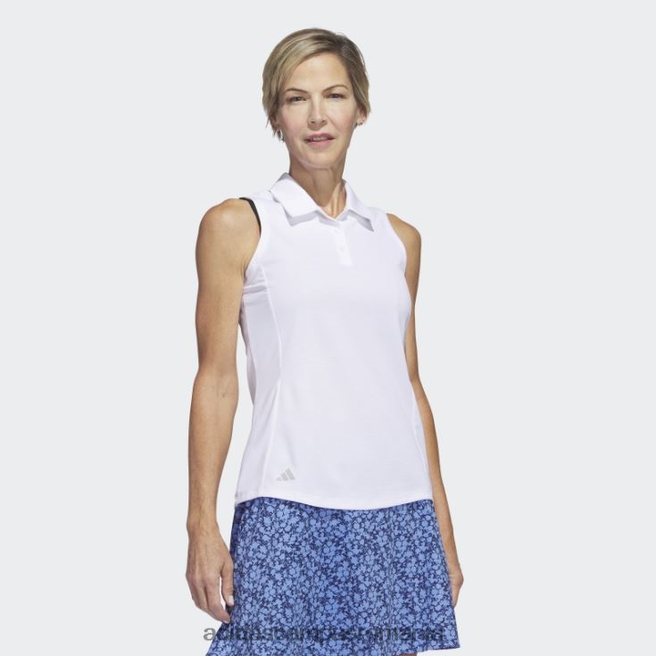 adidas campus romania tricou polo golf fără mâneci textura alb femei alb J266N29776