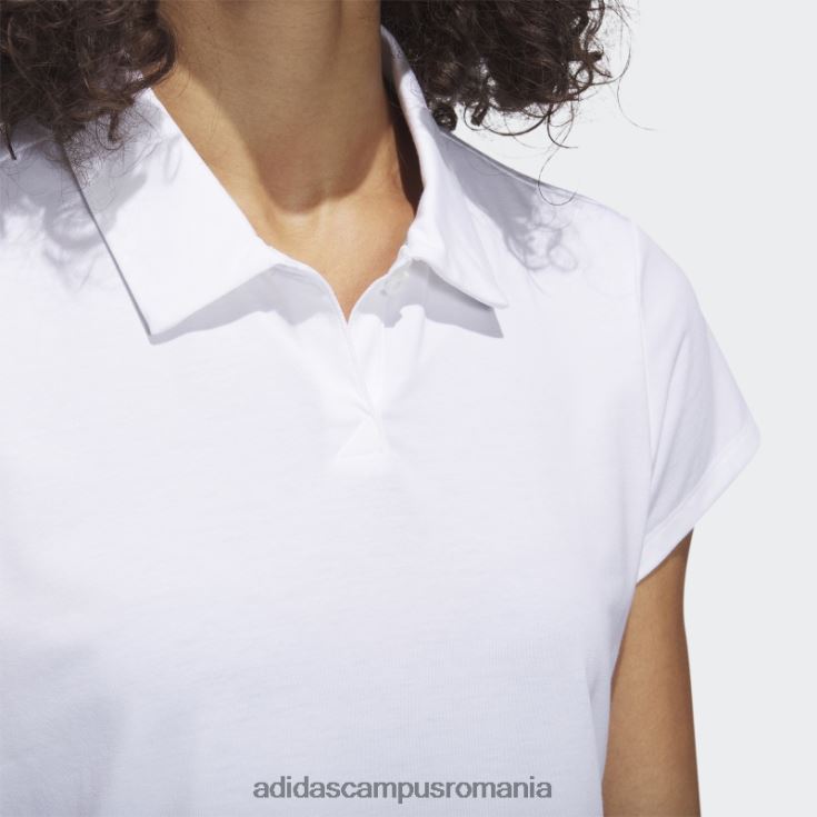 adidas campus romania tricou polo negru, alb melange femei melange alb J266N29703