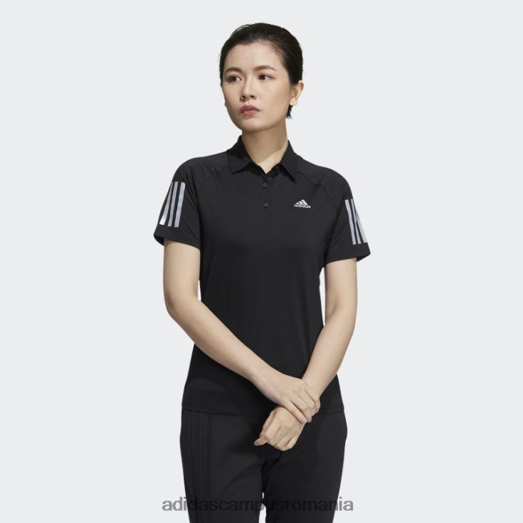 adidas campus romania tricou polo negru cu 3 dungi femei negru J266N23707