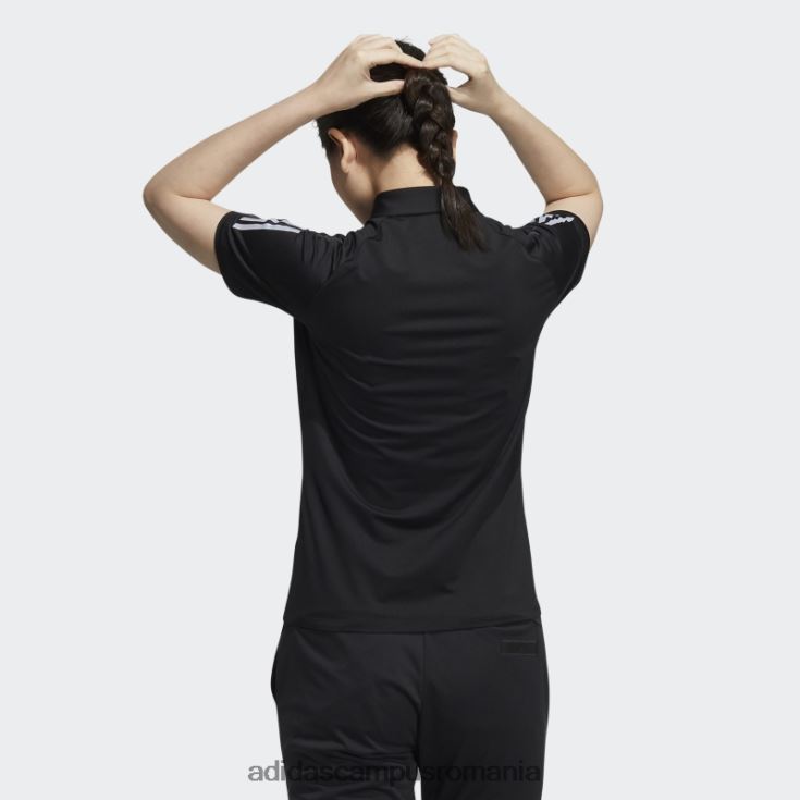 adidas campus romania tricou polo negru cu 3 dungi femei negru J266N23707