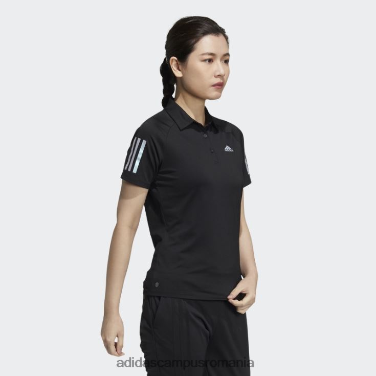 adidas campus romania tricou polo negru cu 3 dungi femei negru J266N23707