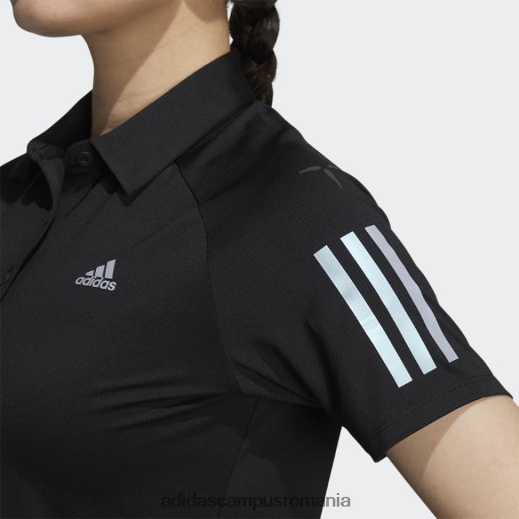 adidas campus romania tricou polo negru cu 3 dungi femei negru J266N23707