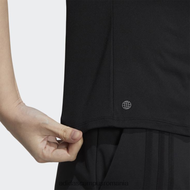 adidas campus romania tricou polo negru cu 3 dungi femei negru J266N23707