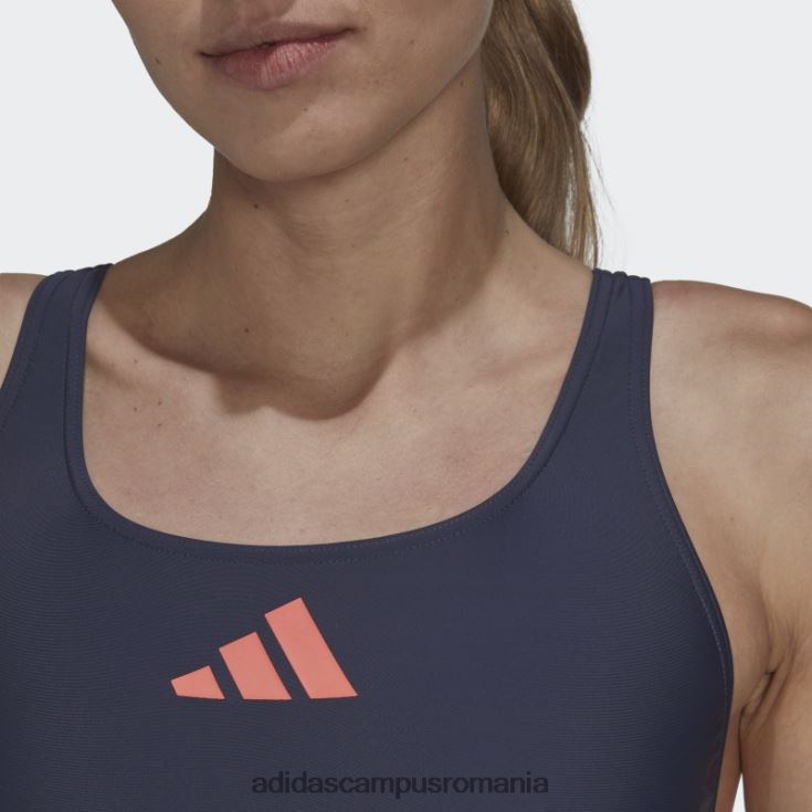 adidas campus romania Costum de baie cu logo cu 3 bare bleumarin femei bleumarin/coral J266N216639