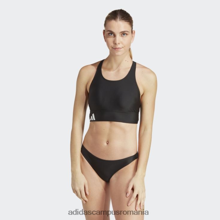 adidas campus romania bikini de plajă cu marca neagră femei alb negru J266N216774