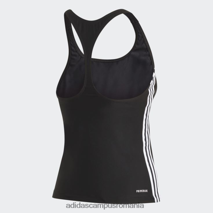 adidas campus romania black hot sh3.ro top tankini clasic cu 3 dungi femei alb negru J266N217506