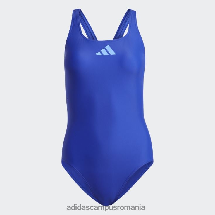 adidas campus romania costum de baie albastru cu logo adidas cu 3 bare femei albastru J266N216599