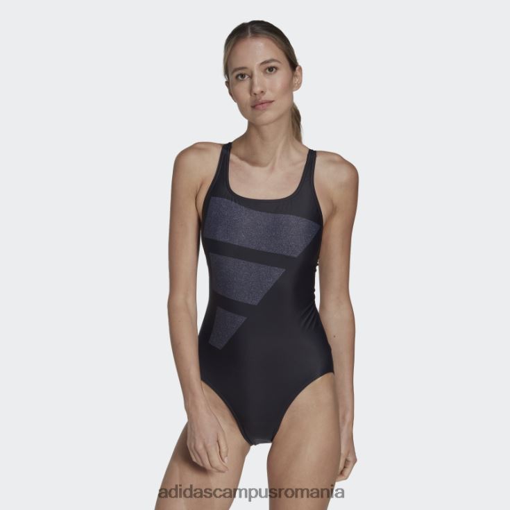 adidas campus romania costum de baie grafic cu bare mari albe femei negru/argintiu violet/alb J266N216717