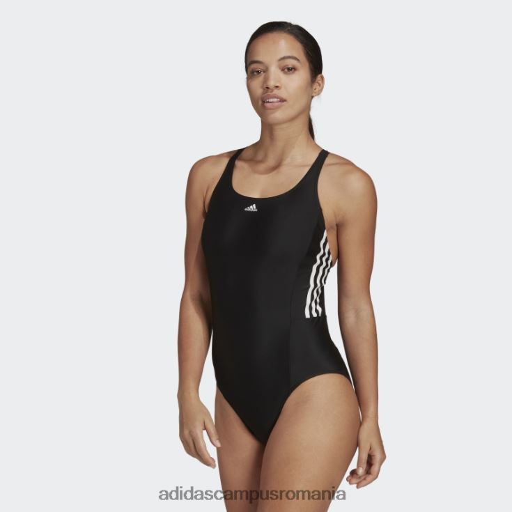 adidas campus romania costum de baie negru cu 3 dungi mijlocii femei alb negru J266N216606