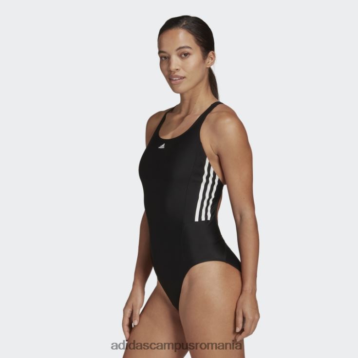 adidas campus romania costum de baie negru cu 3 dungi mijlocii femei alb negru J266N216606