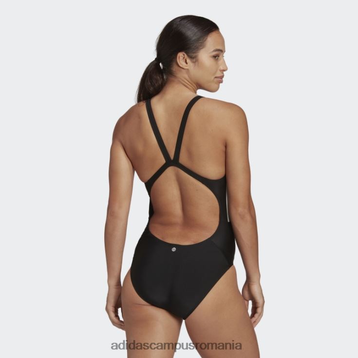 adidas campus romania costum de baie negru cu 3 dungi mijlocii femei alb negru J266N216606
