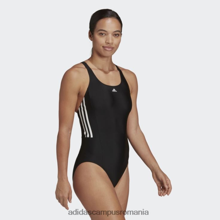 adidas campus romania costum de baie negru cu 3 dungi mijlocii femei alb negru J266N216606