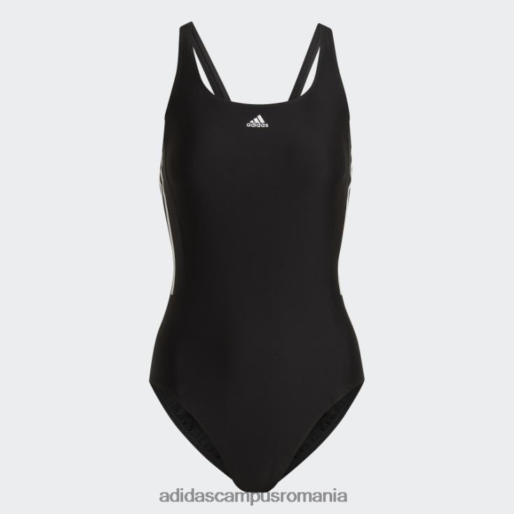 adidas campus romania costum de baie negru cu 3 dungi mijlocii femei alb negru J266N216606